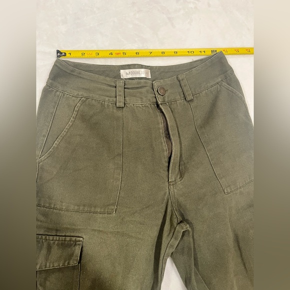 DOUBLJU Olive Green High Waisted Cargo Pants - Size XS - Picture 4 of 10